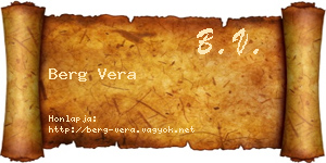 Berg Vera névjegykártya